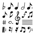 Music note hand draw set concept eps 10