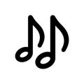 Black solid icon for Music Note, sound and classical Royalty Free Stock Photo