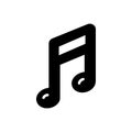 Black solid icon for Music Note, sound and melody Royalty Free Stock Photo
