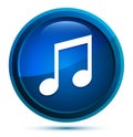 Music note icon elegant blue round button illustration