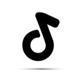 Music note. Icon Flat. Logo or emblem for musical dance social media application. Vector illustration