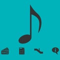 Music note icon flat Royalty Free Stock Photo