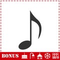 Music note icon flat Royalty Free Stock Photo