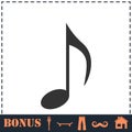 Music note icon flat Royalty Free Stock Photo