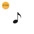 Music note icon isolated flat style.