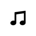 Music Note Icon In Flat Style Vector For App, UI, Websites. Black Icon Vector Illustration Royalty Free Stock Photo