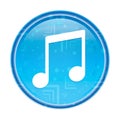 Music note icon floral blue round button Royalty Free Stock Photo