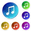 Music note icon digital abstract round buttons set illustration Royalty Free Stock Photo