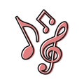 Music note icon. Music note icon logo vector. Line Art Royalty Free Stock Photo