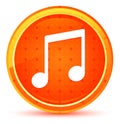 Music note icon natural orange round button Royalty Free Stock Photo