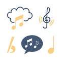 Music note icon set. Collection of sound symbol, melody sign Royalty Free Stock Photo
