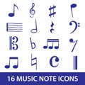 Music note icon set eps10 Royalty Free Stock Photo