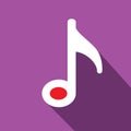 Music note icon. Sound and music icon. Flat design. Vector illustration.