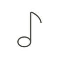 Music note icon vector. Line classic symbol. Royalty Free Stock Photo