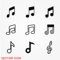 Music note icon vector Royalty Free Stock Photo