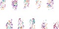 Music note icons vector background. Audio