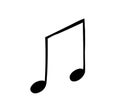Music note. Isolated icon. Symbol of melody Royalty Free Stock Photo
