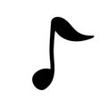 Music note in black and white, isolated simple hand drawn vector illustration in doodle style Royalty Free Stock Photo