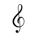 Music note key doodle drawn style Royalty Free Stock Photo