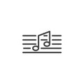 Music note line icon