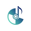 Music Note Logo Design Concept Vector. Note Play Music Logo Template. Icon Symbol. Illustration Royalty Free Stock Photo