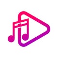 Music Note Logo Design Concept Vector. Note Play Music Logo Template. Icon Symbol. Illustration Royalty Free Stock Photo