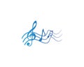 Music note logo illustration icon design