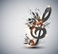 Music Note Melody Background