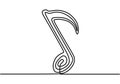 Music note one line drawing. Scribble hand drawn continuous design, vector illustration minimalism Royalty Free Stock Photo