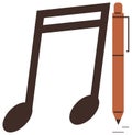 Music Note with Pen Symbolizing Creativity and Songwriting Concepts Royalty Free Stock Photo