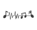 music note pulse line,equaizer and sound effect ilustration logo vector icon Royalty Free Stock Photo
