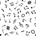 Music note seamless background pattern vector hand drawn kid doodle music note symbol Royalty Free Stock Photo