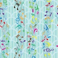 Music note seamless pattern