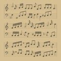 Music Note Sheet Pattern. Vector Royalty Free Stock Photo