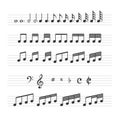 Music Note Sign Set on White Background. Vector