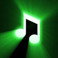 Music note sign halo light flare Royalty Free Stock Photo