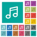 Music note square flat multi colored icons