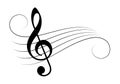 Music note staff vector illustration