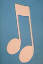 Music note symbol art- billboard for modern building Royalty Free Stock Photo