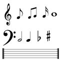 Music note symbols and lines Royalty Free Stock Photo