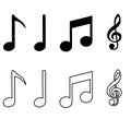 Music note vector icons set. Sound illustration sign collection. Melody symbol. Royalty Free Stock Photo