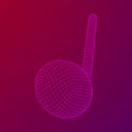 Music note. Wireframe low poly mesh vector illustration. Royalty Free Stock Photo