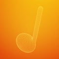 Music note. Wireframe low poly mesh vector illustration.