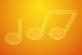 Music note. Wireframe low poly mesh vector illustration. Royalty Free Stock Photo