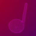 Music note. Wireframe low poly mesh vector illustration