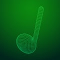 Music note. Wireframe low poly mesh vector illustration