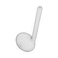 Music note. Wireframe low poly mesh vector illustration. Royalty Free Stock Photo