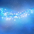 Music notes on abstract blue background - perfect for a background or wallpaper Royalty Free Stock Photo