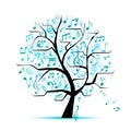 Music notes. Abstract musical tree for your design Royalty Free Stock Photo