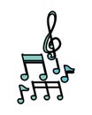 Music notes audio isolated icon